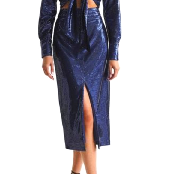 REISS Dakota Sequin Pencil Skirt *NWT - Picture 4 of 4